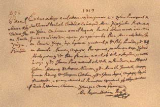 Copia del original de la Fé de Bautismo de La Dolores